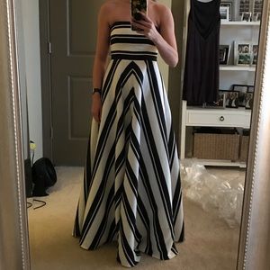 Halston Heritage Stripe Gown